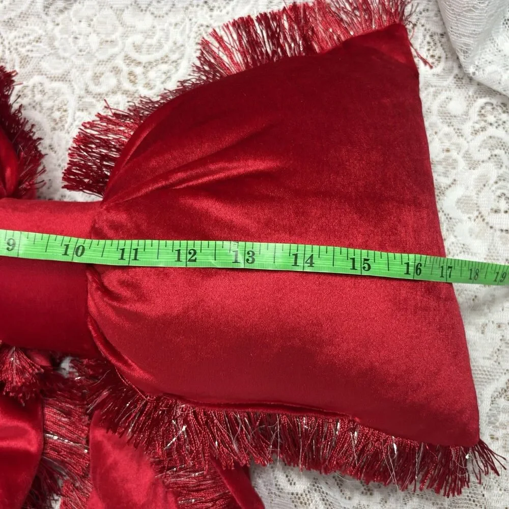 Target Large Bow Shaped Pillow Red with Fringe Coquette Super Soft